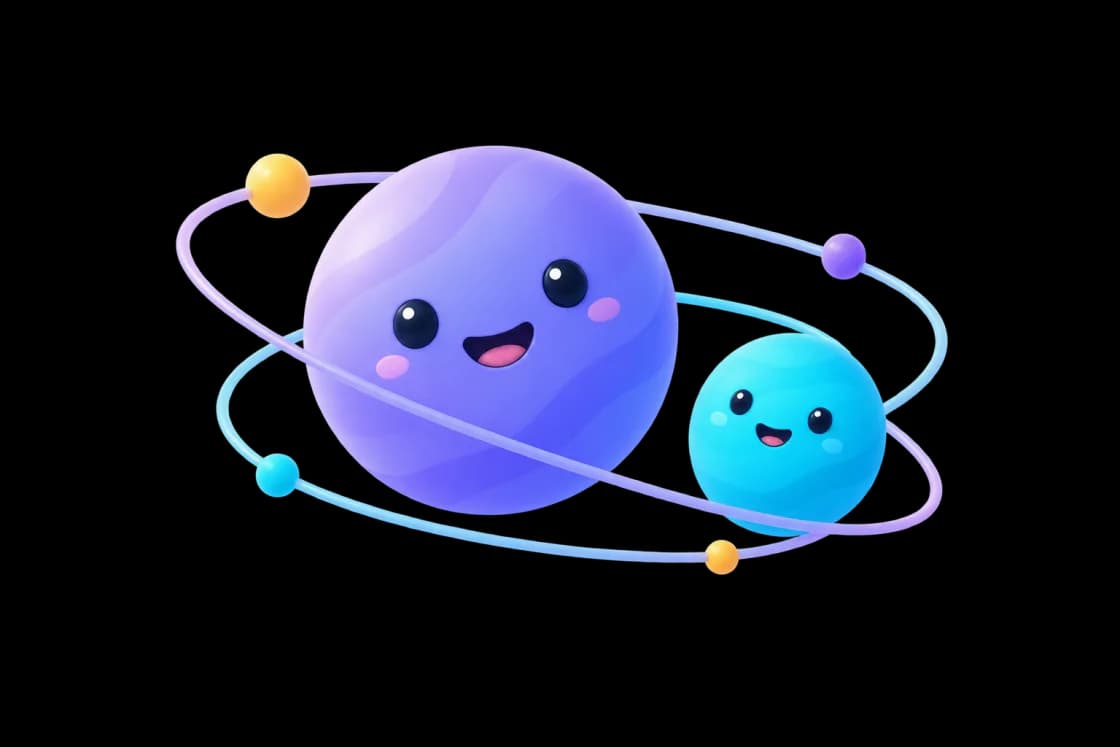 Two friendly planets orbiting together